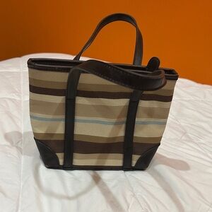NWOT Fossil Brown and Tan Striped Tote